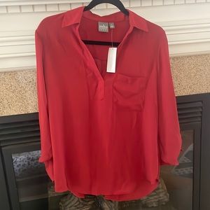 Brand New With Tags Burgundy Red Business Casual Blouse